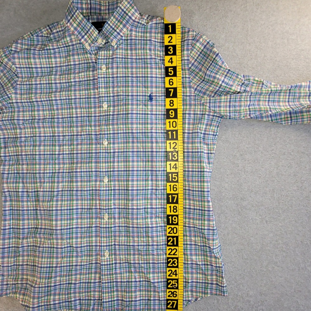 Polo Ralph Lauren Slim Fit Plaid Button Down Shirt Mens Large Cotton Stretch - Picture 5 of 10